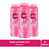 Elidor Superblend 2'si 1 Arada Güçlü Parlak Şampuan 3x500 ml