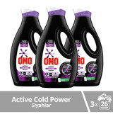 Omo Active Cold Power Siyahlar 78 Yıkama Sıvı Deterjan 3x1690 ml