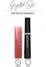 L'oréal Paris Telescopic Hacim Veren Siyah Maskara + Vinyl Ink Likit Ruj 15