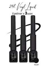 L'oréal Paris Infaillible 24h Vinyl Suya Dayanıklı Parlak Siyah Kalıcı İnce Uçlu Likit Eyeliner 3 Adet