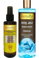 Naturix 30 Faktör Vücut İçin Bronzlaştırıcı Yağ 200 ml + Okyanus Esintisi Duş Jeli Ferahlatıcı Kalıcı Fresh Koku Parfüm Etkili 400 ml