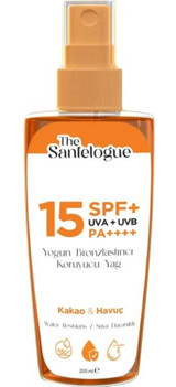 The Santelogue Havuç Yağı-Kakao Yağı 15 Faktör Vücut İçin Bronzlaştırıcı Yağ 200 ml