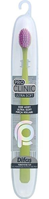 Difaş Pro Clinic Ekstra Yumuşak U Manuel Yetişkin Diş Fırçası Yeşil