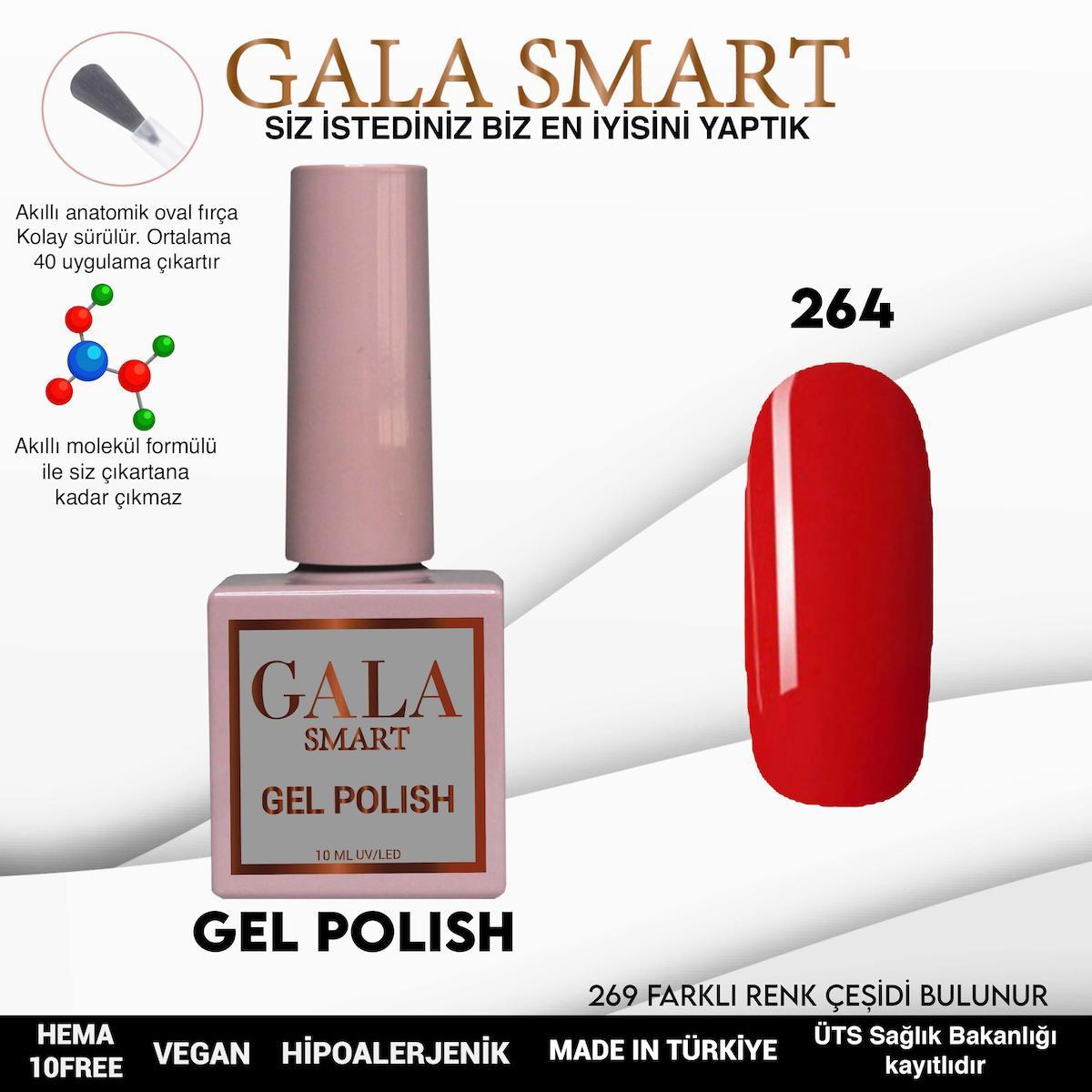 Gala Smart 264 Kırmızı Parlak Kalıcı Oje