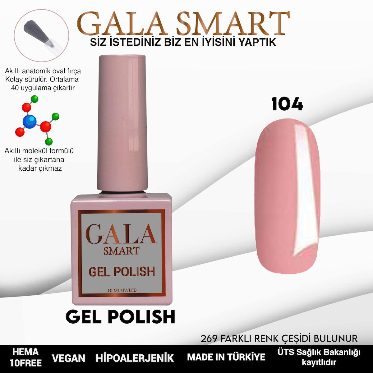 Gala Smart 104 Pembe Parlak Kalıcı Oje