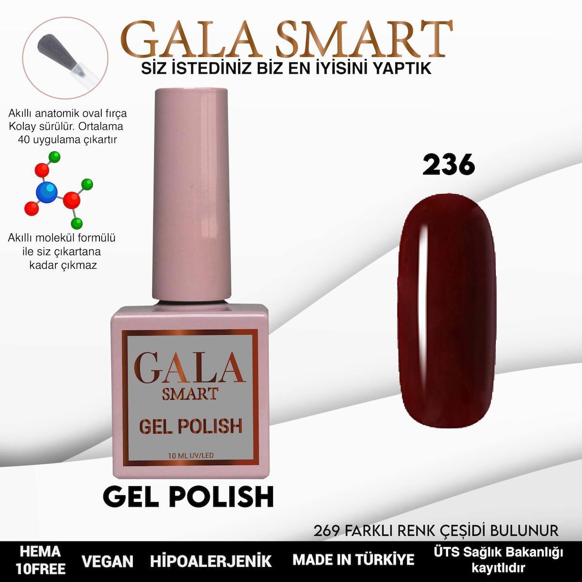 Gala Smart 236 Bordo Parlak Kalıcı Oje