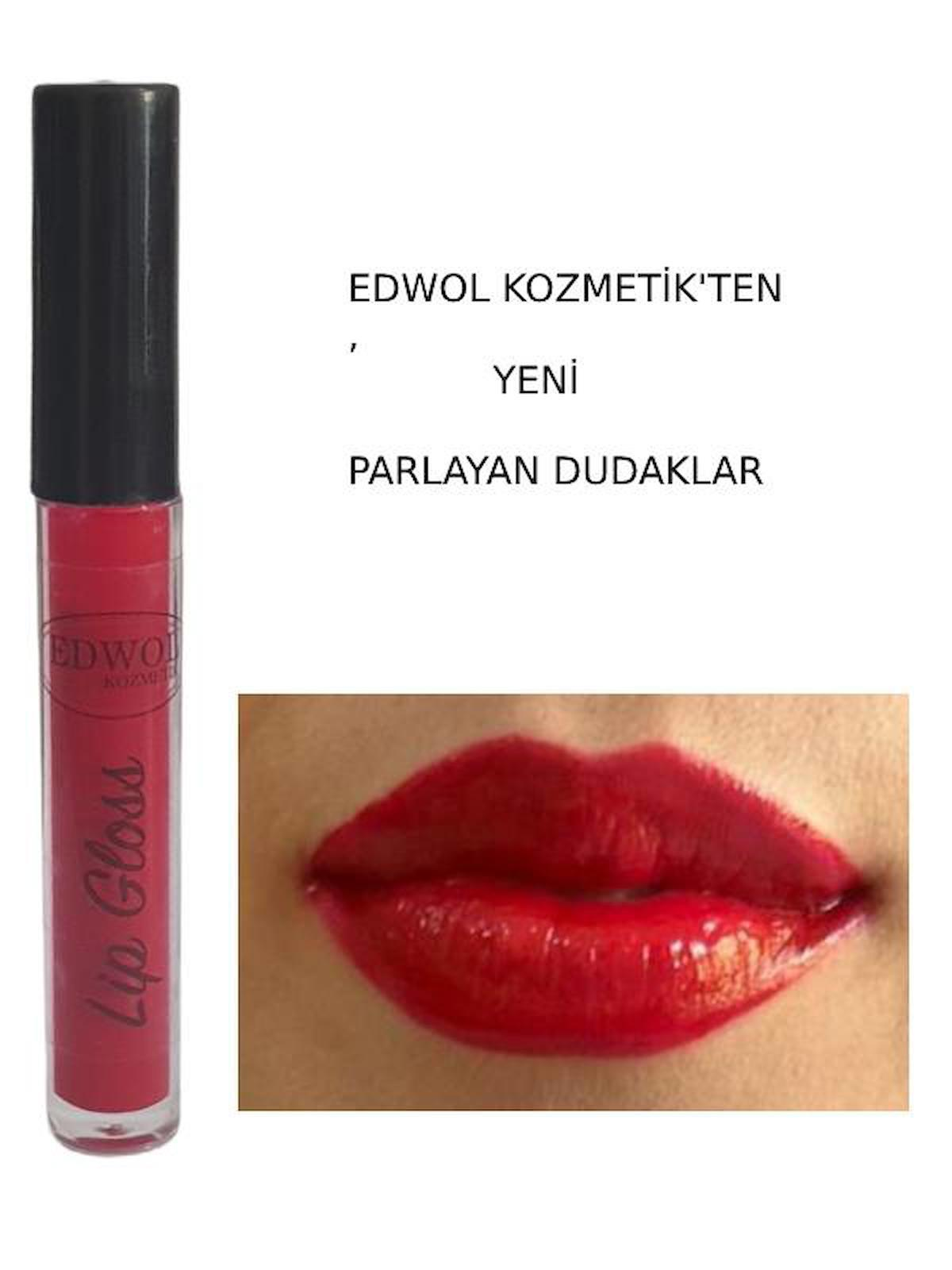 Edwol Make Up Kırmızı Parlak Likit Lipstick Ruj