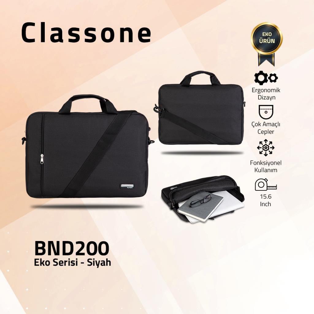 Classone BND200 Eko 15.6 inç Kumaş Laptop El Çantası Siyah