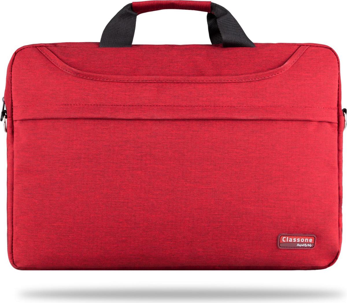 Classone TL2565 WTX 15.6 inç Kumaş Su Geçirmez Laptop Postacı Çantası Kırmızı