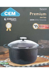 Cem Premium 22 cm Döküm Derin Tencere