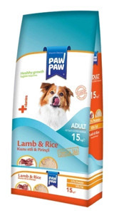 Paw Paw Kuzu Etli-Pirinçli Yetişkin Kuru Köpek Maması 15 kg