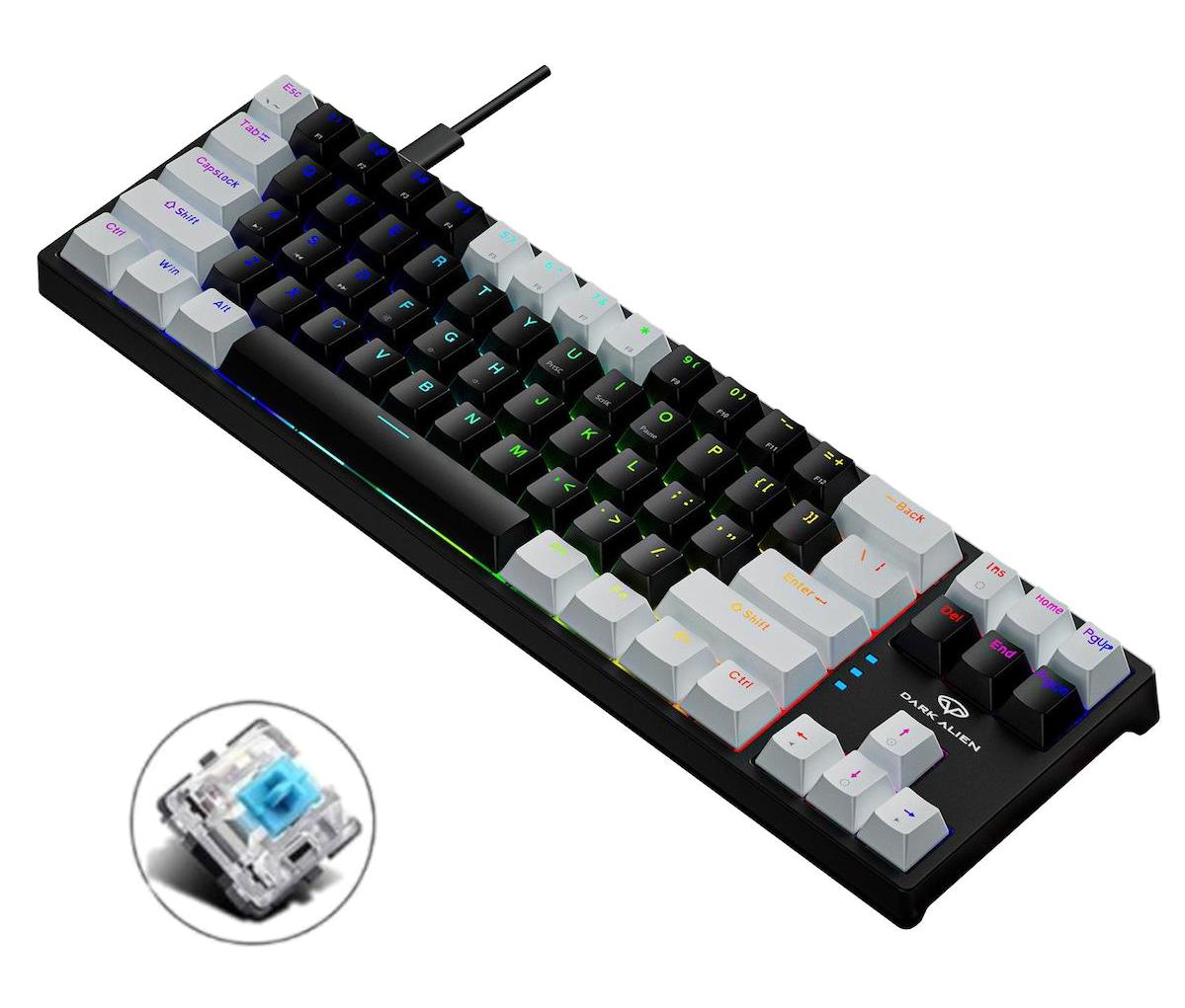 Valkyrie Dark Alien K710 71 Q RGB Blue Switch Beyaz-Siyah Mekanik Gaming Klavye