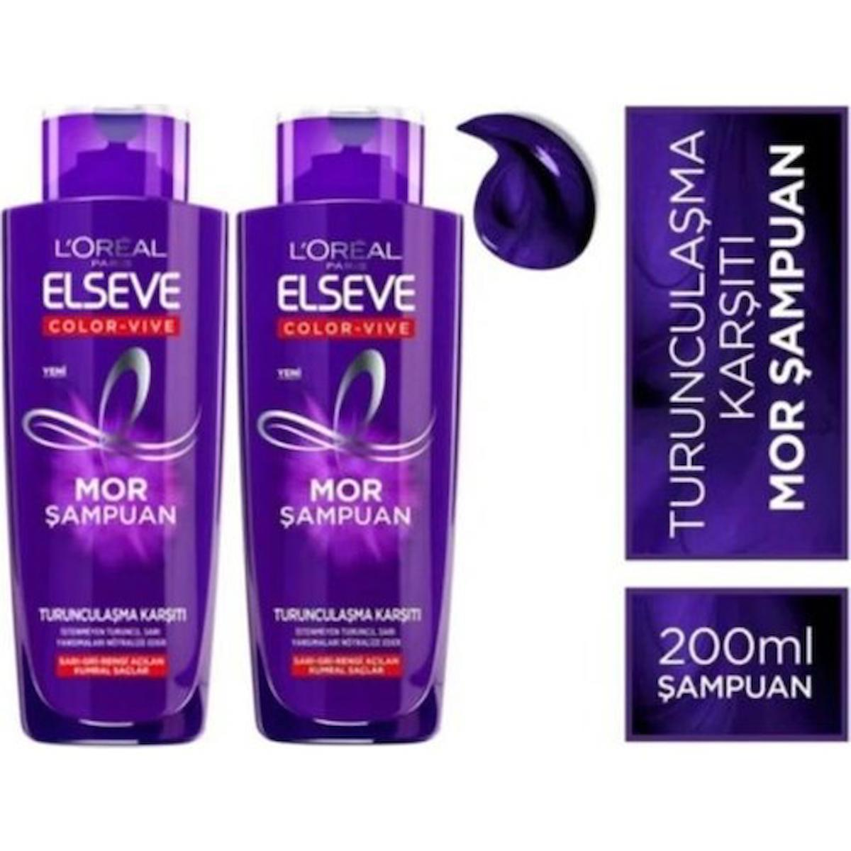 L'Oréal Paris Elseve Color Vive Turunculaşma Karşıtı Mor Şampuan 2x200 ml