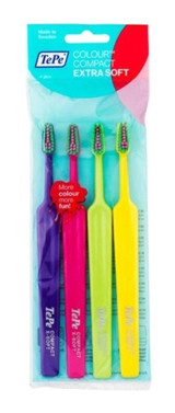 Tepe Select X-soft Compact Diş Fırçası Mavi Pembe Yeşil Sarı 4'lü