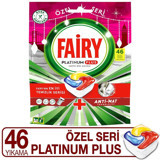 Fairy Platinum Plus Limon Kokulu Tablet Bulaşık Makinesi Deterjanı 46 Adet