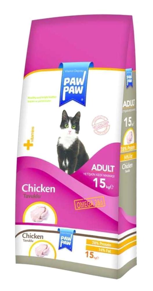 Paw Paw Tavuklu Yetişkin Kuru Kedi Maması 15 kg