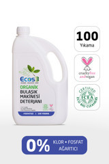 Ecos3 Organik & Vegan Sertifikalı 7'si 1 Arada Jel Bulaşık Makinesi Deterjanı 2500 ml