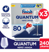 Finish Quantum Hepsi Bir Arada Tablet Bulaşık Makinesi Deterjanı 3x80 Adet