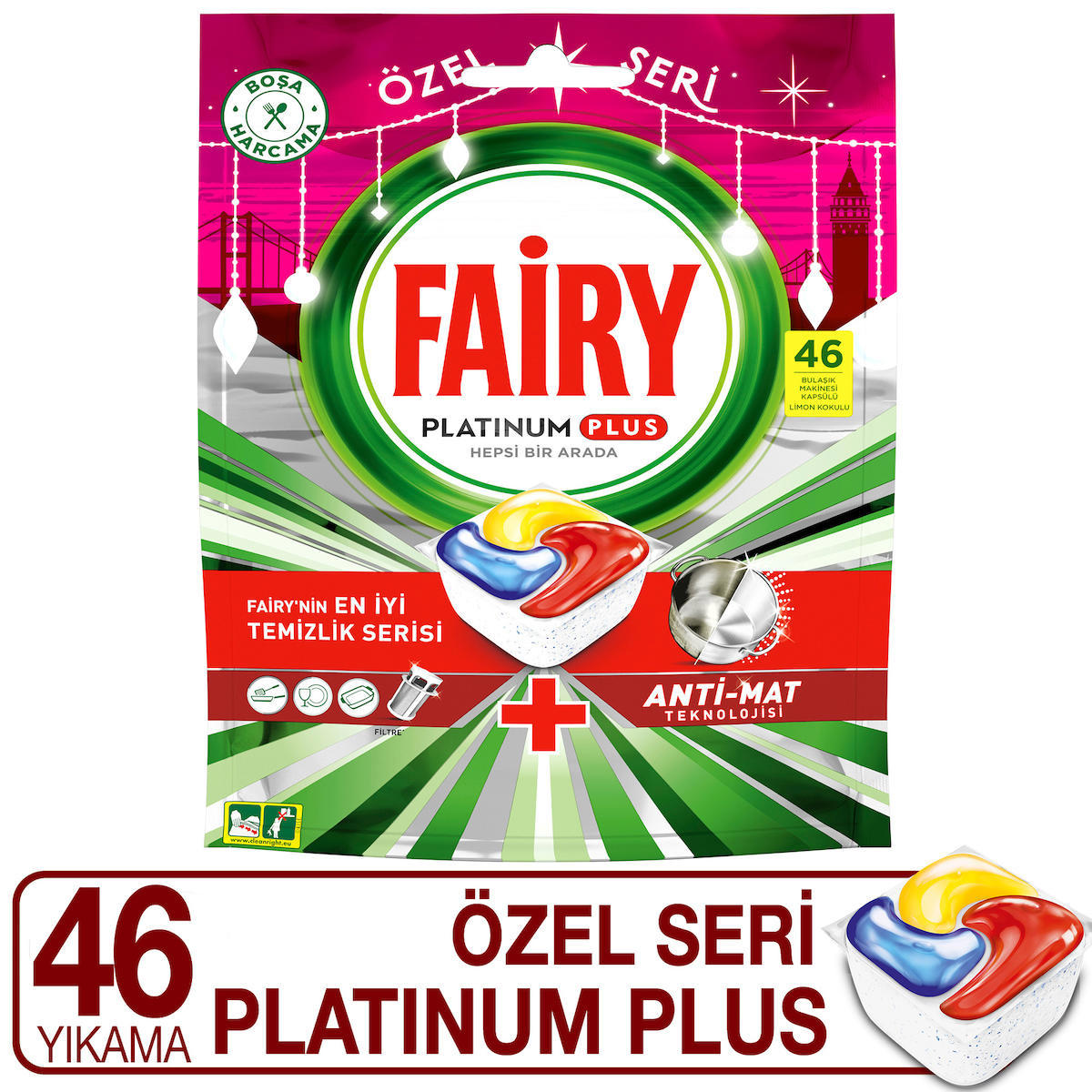 Fairy Platinum Ramazan Özel Seri Tablet Bulaşık Makinesi Deterjanı 46 Adet