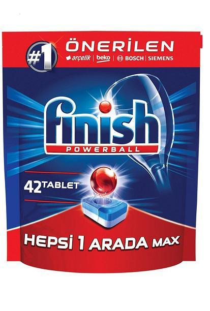 Finish Powerball Max Hepsi 1 Arada Tablet Bulaşık Makinesi Deterjanı 42 Adet