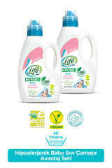 Life by Fakir Bitkisel Vegan 2x1500 ml Sıvı Bebek Çamaşır Deterjanı