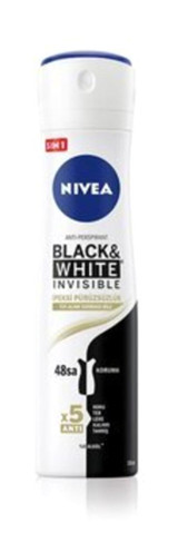 Nivea Black & White Invisible İpeksi Pürüzsüzlük Pudrasız Ter Önleyici Antiperspirant Sprey Kadın Deodorant 150 ml