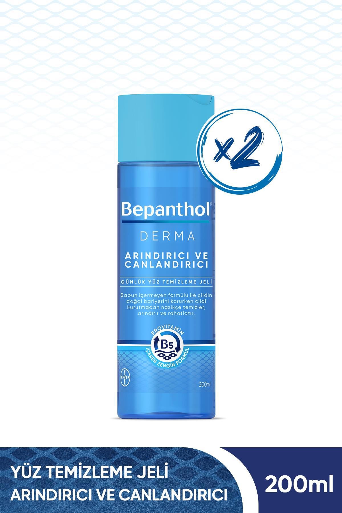 Bepanthol Derma Arındırıcı & Canlandırıcı Tüm Ciltler İçin Yüz Temizleme Jeli 2x200 ml