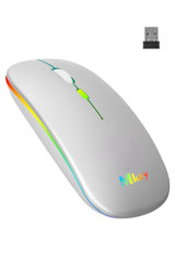 Mkey MK-109 RGB Sessiz Yatay Kablosuz Beyaz Optik Mouse