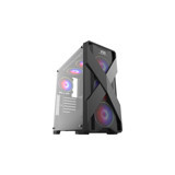Power Boost VK-E03C RGB Mesh Sıvı Soğutmalı 6 Fanlı Siyah Dikey Kullanım Mid Tower Oyuncu Bilgisayar Kasası