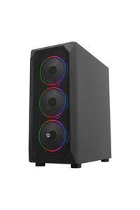 Gameforce XMESHRAINBOW4 RGB Mesh Sıvı Soğutmalı 5 Fanlı Siyah Dikey Kullanım Mid Tower Oyuncu Bilgisayar Kasası