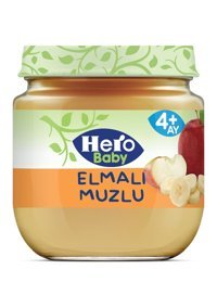 Hero Baby Elmalı Muzlu Laktozsuz Tahılsız Meyveli Kavanoz Maması 125 gr