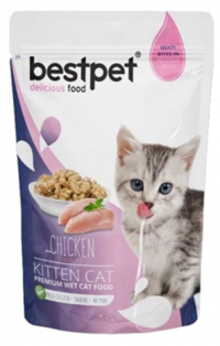 Bestpet Kitten Jelly Pouch Tavuklu Jöleli Yavru Yaş Kedi Maması 85 gr