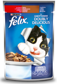 Felix Pouch Ciğerli Sığır Etli Soslu Yetişkin Yaş Kedi Maması 100 gr