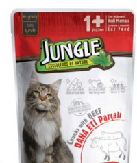 Jungle Pouch Biftekli Soslu Yetişkin Yaş Kedi Maması 100 gr