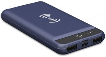 S-link Swapp 8000 mAh Hızlı Şarj Işıklı Lightning Çoklu Kablolu Powerbank Mavi