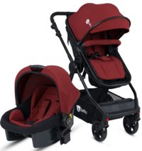 4 Baby Comfort Exclusive AB-492 Çift Yönlü Katlanabilir 360 Derece Dönen Tam Yatar Travel Sistem Bebek Arabası Bordo