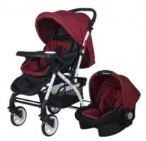 4 Baby AB-320 Active Beyaz Çift Yönlü Katlanabilir 360 Derece Dönen Tam Yatar Kabin Tipi Travel Sistem Bebek Arabası Kırmızı