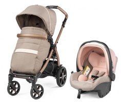 Peg Perego New Book Çift Yönlü Katlanabilir Tek Elle Kapanan 360 Derece Dönen Tam Yatar Kabin Tipi Travel Sistem Bebek Arabası Pembe