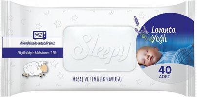 Sleepy Lavanta Yağlı Antibakteriyel 40 Yaprak Masaj ve Temizlik Havlusu