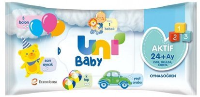 Uni Baby Aktif Oyna Öğren Antibakteriyel 52 Yaprak Islak Mendil