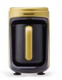 Homend Pottoman Tek Hazneli Otomatik 300 ml Su Hazneli 5 Fincan Közde Kahve Tadında 535 W Gold-Siyah Türk Kahvesi Makinesi