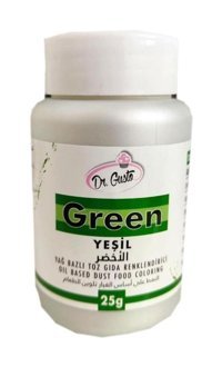 Dr. Gusto Yeşil Yağ Bazlı Toz Gıda Boyası 25 gr