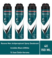 Rexona Invisible Black White Sprey Erkek Deodorant 4x150 ml