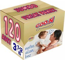 Goon Premium Soft 3 Numara Cırtlı Bebek Bezi 3x40 Adet