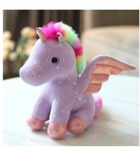 Alibee Gökkuşağı Yıldızlı Gökyüzü Kanat Unicorn 28 cm Peluş Oyuncak