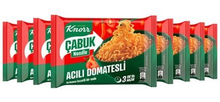 Knorr Çabuk Bardak Acılı Domates Çeşnili Noodle 8x67 gr