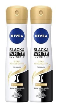 Nivea Black&White Invisible Sprey Kadın Deodorant 2x150 ml