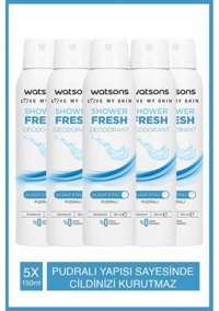 Watsons Shower Fresh Pudralı Sprey Kadın Deodorant 5x150 ml