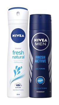 Nivea Fresh Natural - Men Fresh Active Sprey Erkek Deodorant 2x150 ml