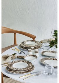 Karaca Leona 56 Parça 12 Kişilik Bone China Porselen Yuvarlak Yemek Takımı